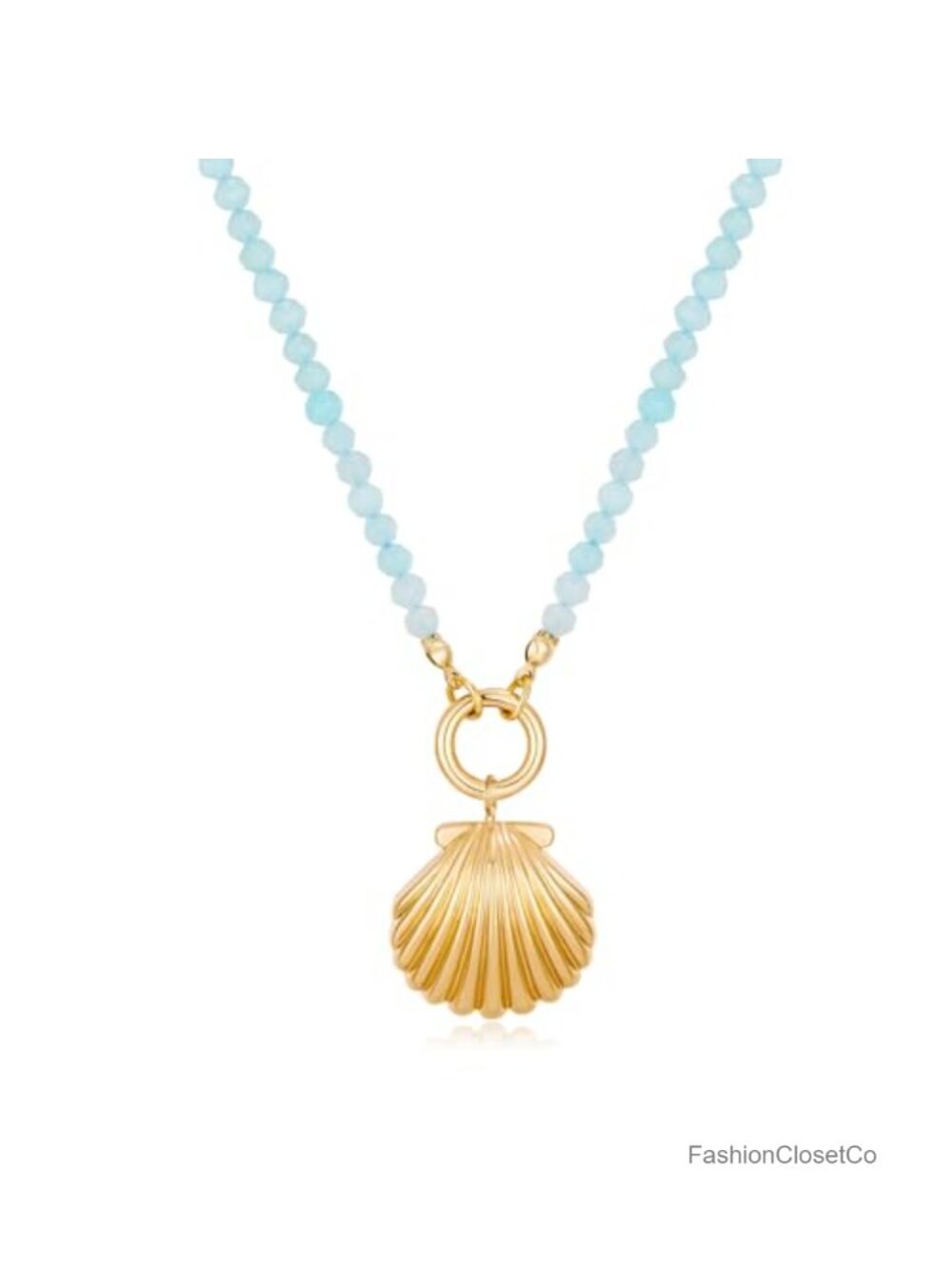 Boho Shell Necklace Copper Alloy Beach Pendant Ocean Jewelry for Women